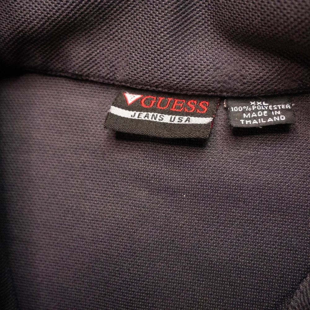 Guess Jeans USA Mens 2XL XXL Black Short Sleeve Polo Shirt - Picture 10 of 12